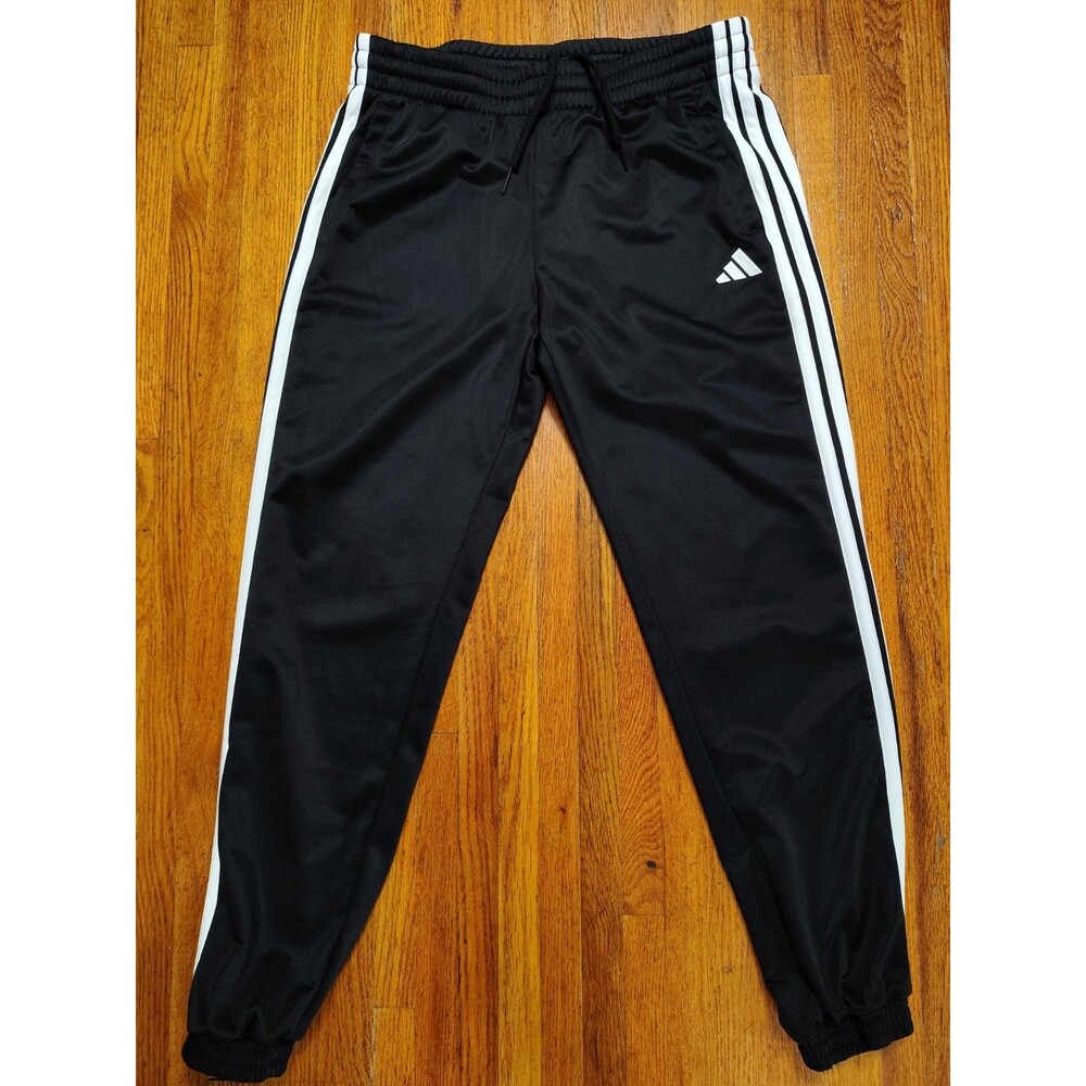 Adidas Womens Essentials 3-Stripes Tapered Tricot Track Pants Black JF3383 Large